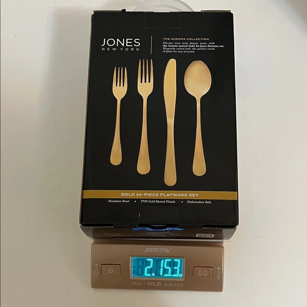 Jones New York Aurora Gold 24-piece Flatware Set Collection